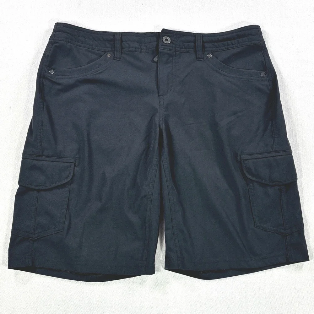 Kuhl Womens Charcoal Grey Cargo Hiking Shorts Size 12 Technical Utility Outdoor